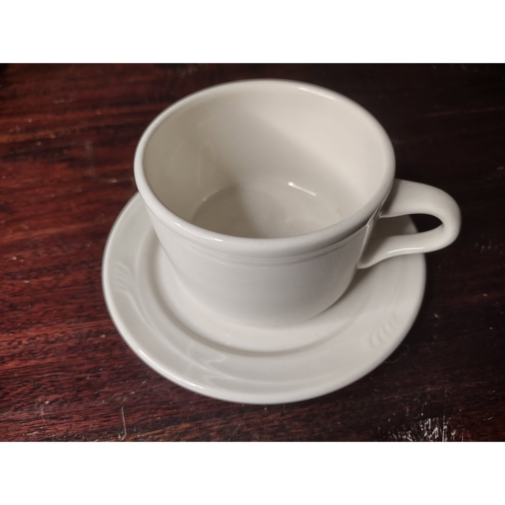 Vintage Oneida Classic Restaurant Cup & Saucer Set White Diner Coffee Mug